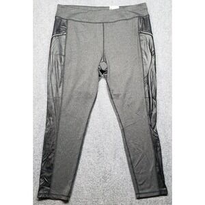 Xersion Street Leggings Womens 2X Black Herringbone Fitted Pull On Stretch New